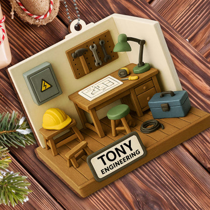 Celebrate Your Creativity, Safety Helmet, Workbench, Tools, Desk Lamp, Tool Box