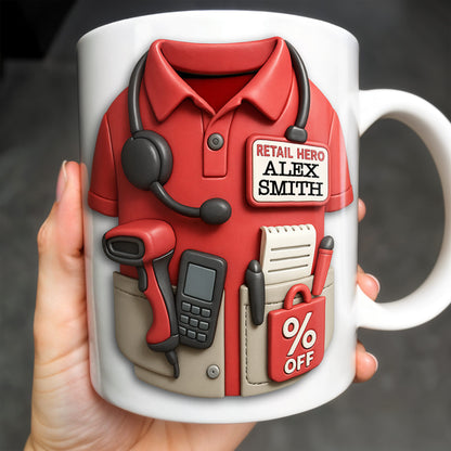 Celebrate Your Retail Hero, Shirt, Headset, And Discount Tag