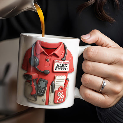 Celebrate Your Retail Hero, Shirt, Headset, And Discount Tag