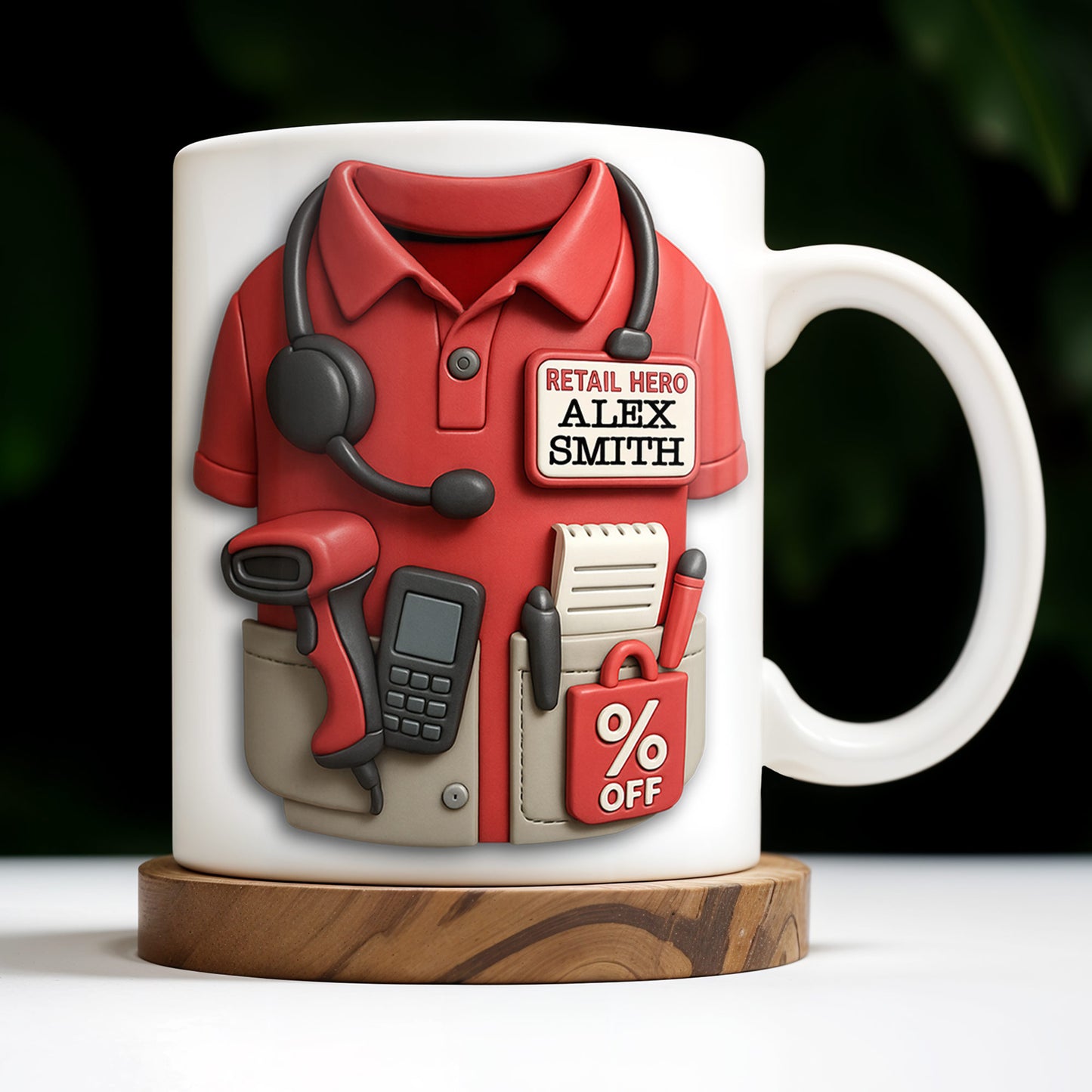 Celebrate Your Retail Hero, Shirt, Headset, And Discount Tag