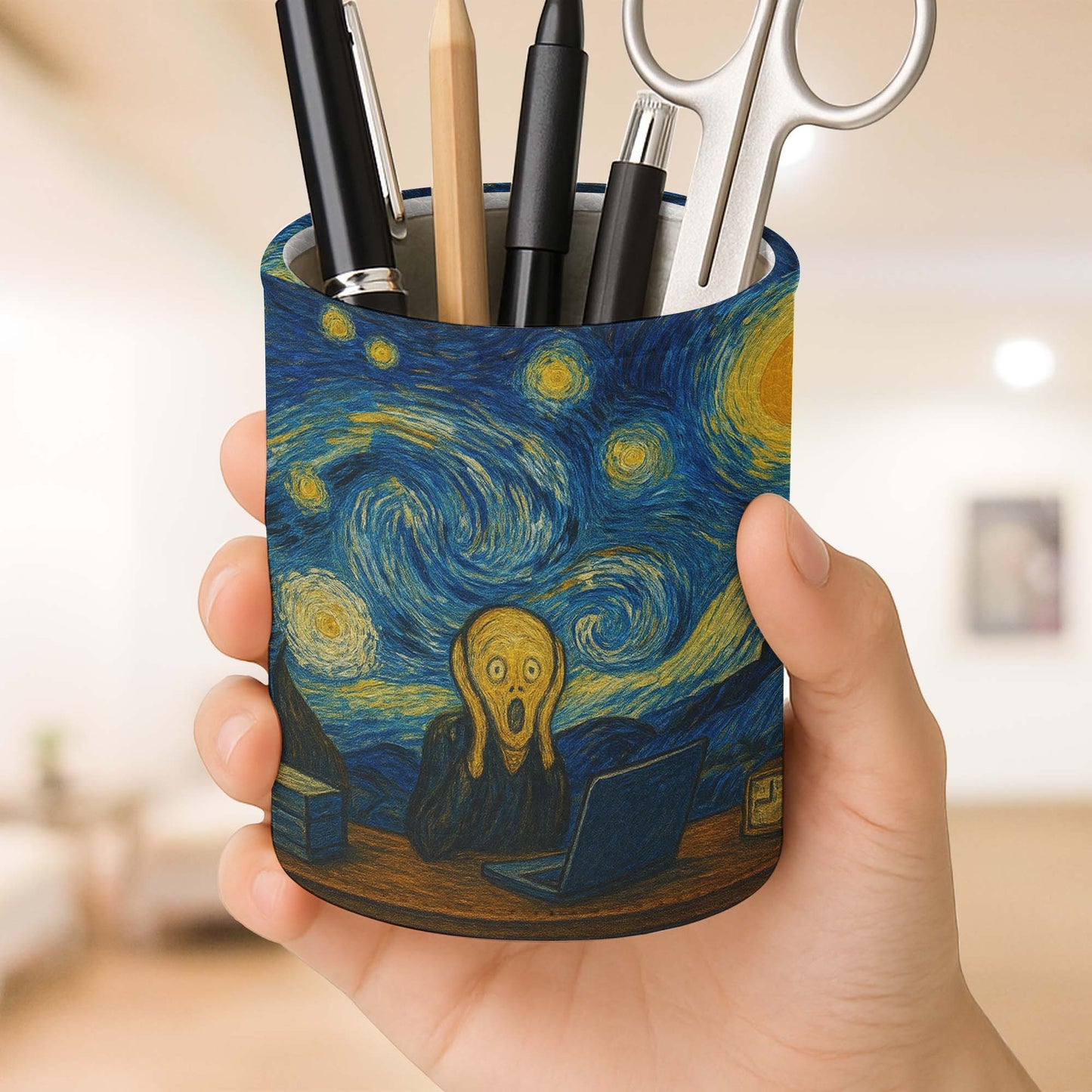 Inspired By Van Gogh's Starry Night Pen Holder