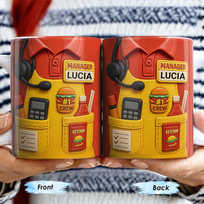 Best Manager Ever Featuring Fast Food Items and Headset