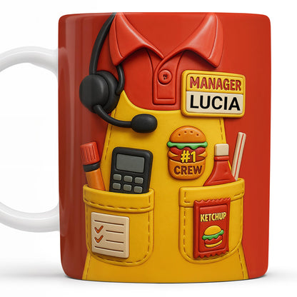 Best Manager Ever Featuring Fast Food Items and Headset