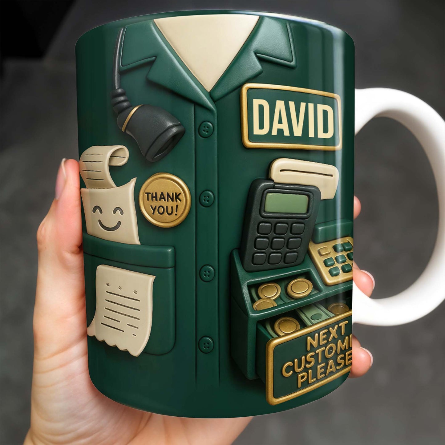 Best Coffee Break Companion For Awesome Cashiers, Cash Register And Telephone