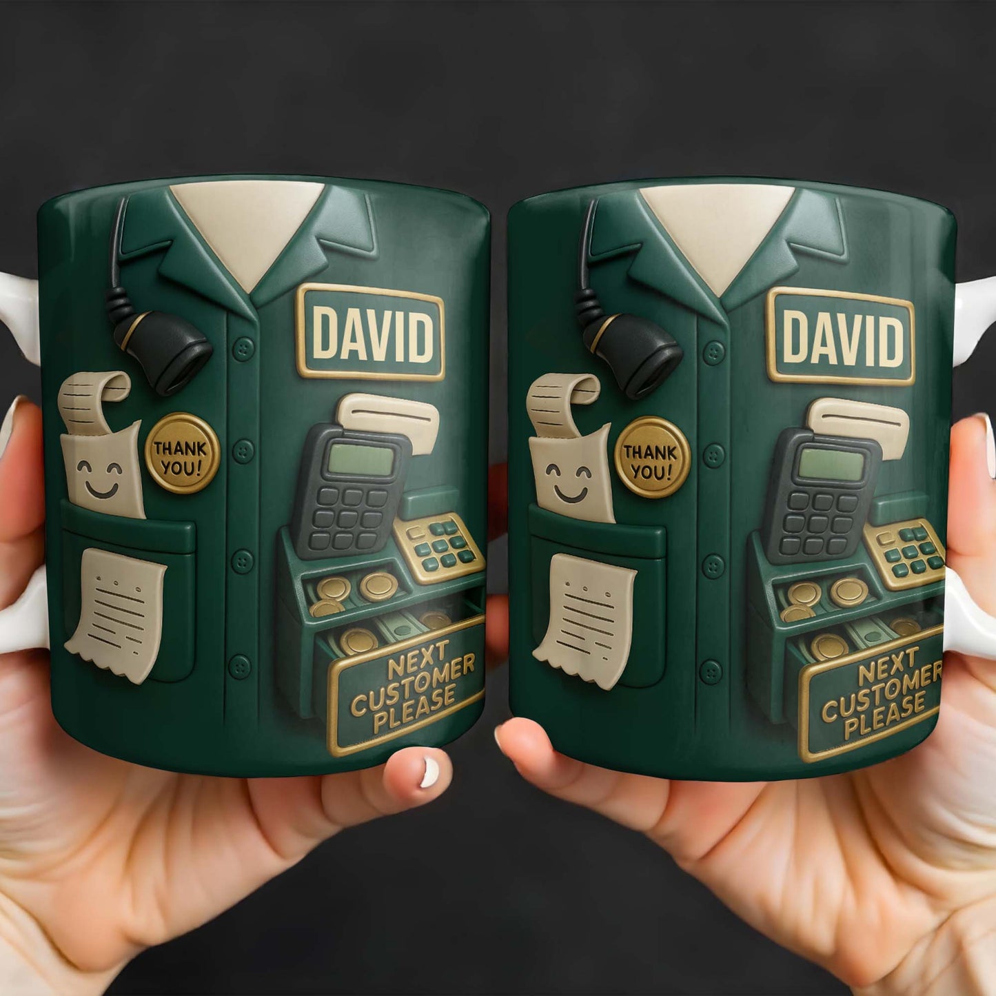 Best Coffee Break Companion For Awesome Cashiers, Cash Register And Telephone