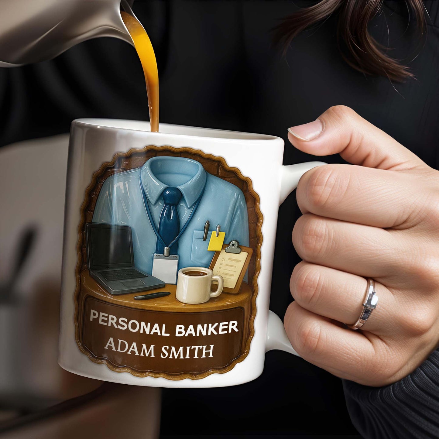 Personal Banker Coffee Mug With Shirt And Tie
