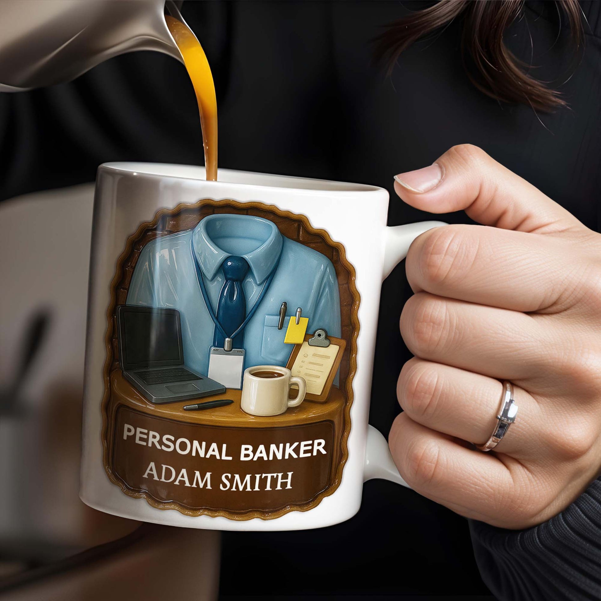 Personal Banker Coffee Mug With Shirt And Tie
