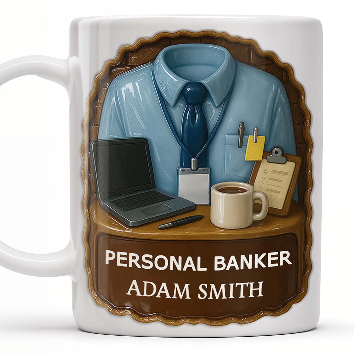 Personal Banker Coffee Mug With Shirt And Tie