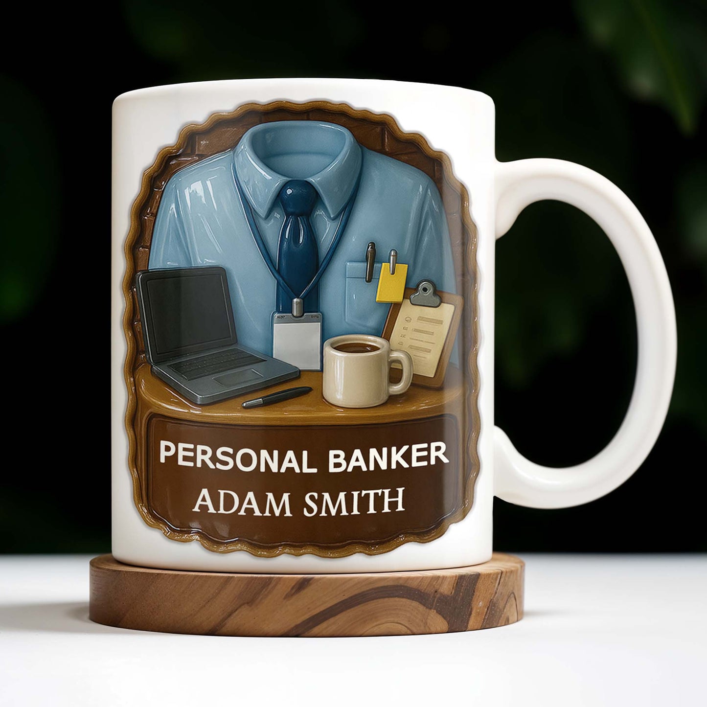 Personal Banker Coffee Mug With Shirt And Tie