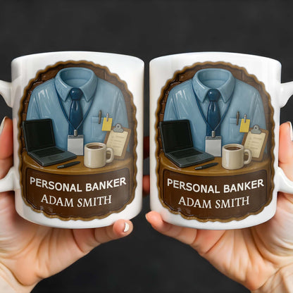 Personal Banker Coffee Mug With Shirt And Tie
