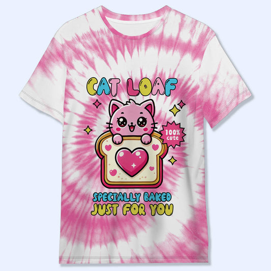 Pan de gato, horneado especialmente para ti: camiseta unisex personalizada con estampado completo - PET001_3T