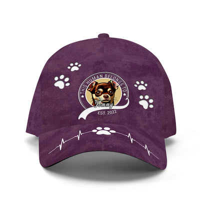 This Human Belongs To  - Special Personalized Custom Hat, All Over Print Baseball Cap - PET002_BAC