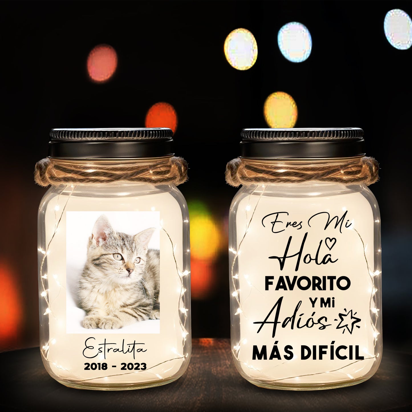 Eres Mi Hola Favorito Y Mi Adiós Más Difícil - Personalized Custom Mason Jar Light - PET004_JARL