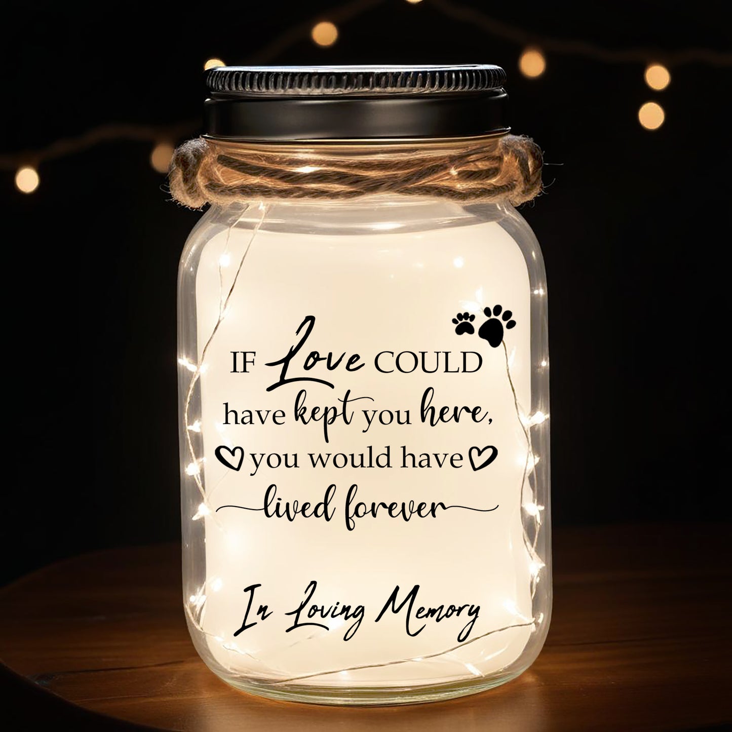 In Loving Memory - Personalized Custom Mason Jar Light - PET005_JARL