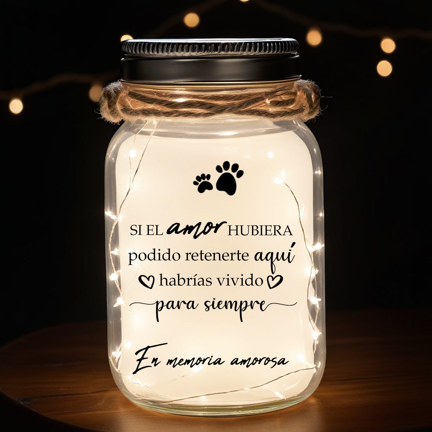 En Memoria Amorosa - Personalized Custom Mason Jar Light - PET006_JARL