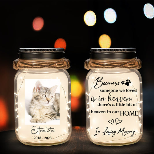 Love In Heaven  - Personalized Custom Mason Jar Light - PET007_JARL