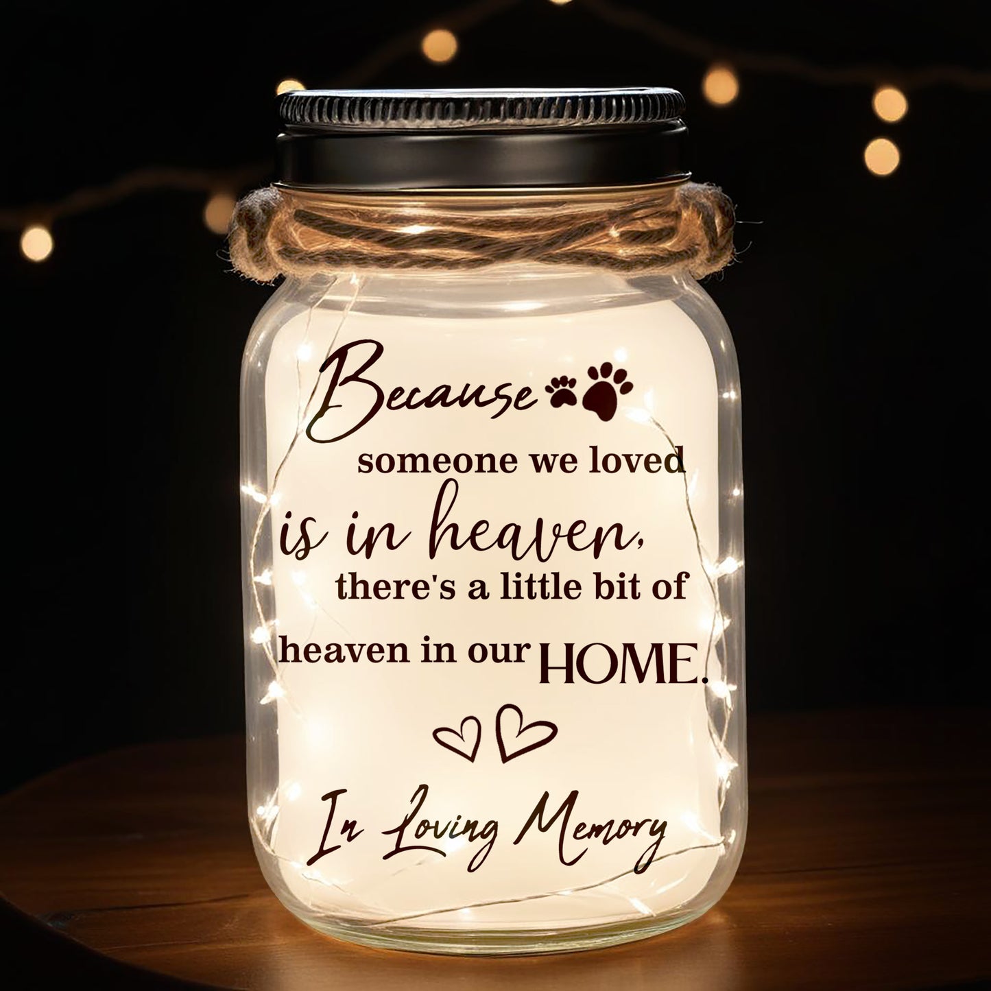 Love In Heaven  - Personalized Custom Mason Jar Light - PET007_JARL