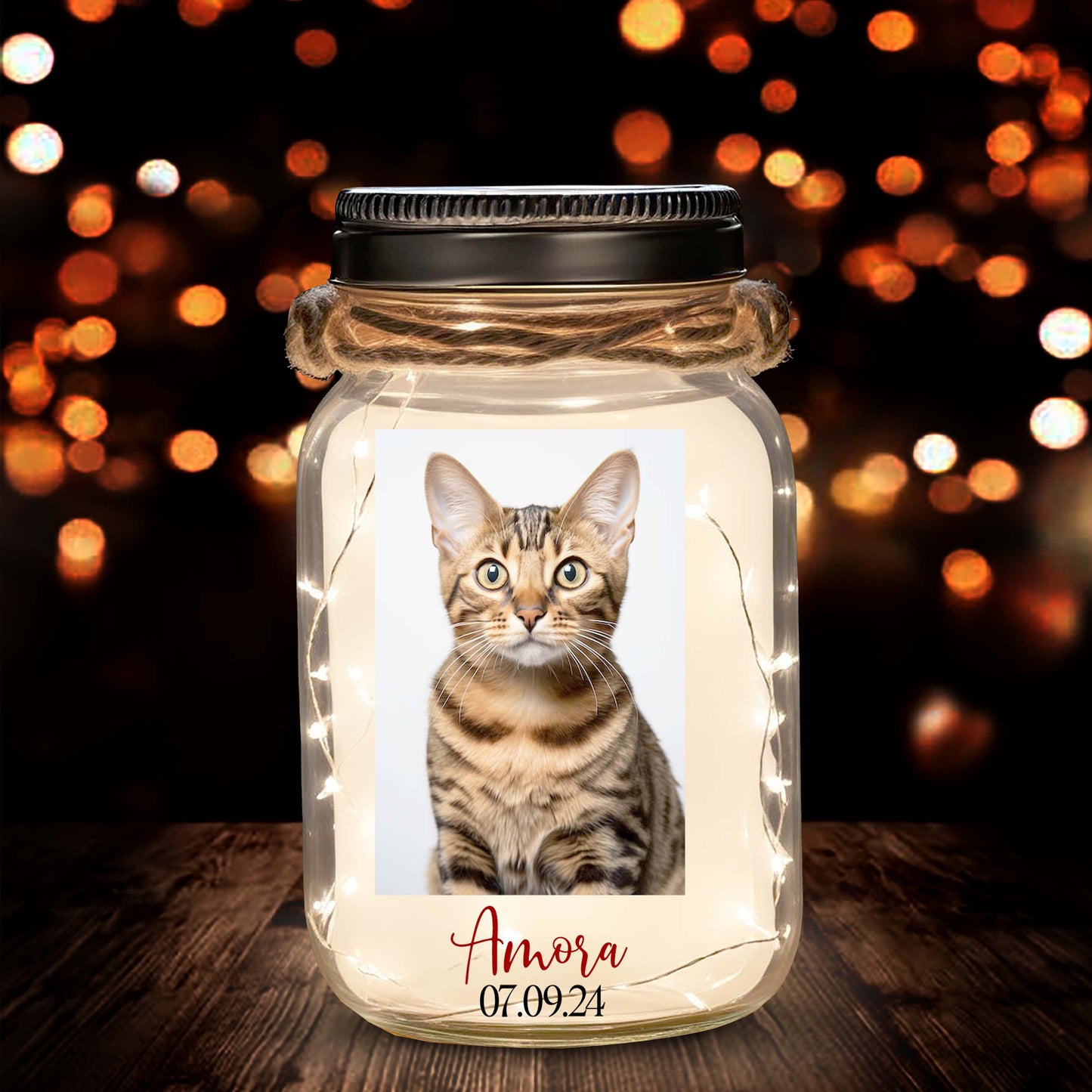 Pawprints On Our Hearts - Personalized Custom Mason Jar Light - PET011_JARL