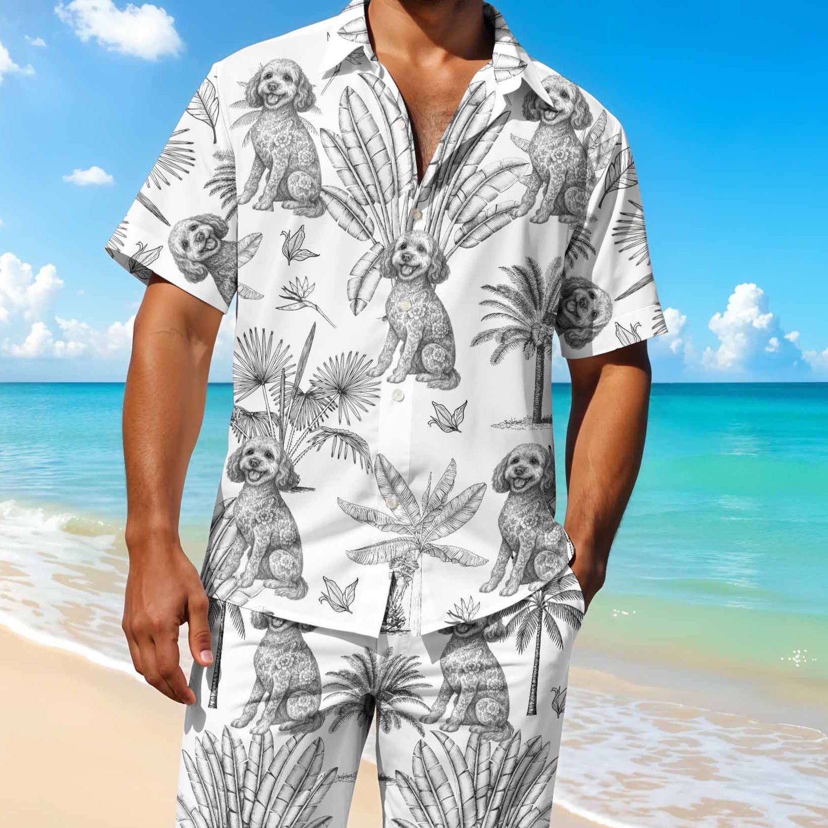 Embrace The Tropical Vibes With Dogs And Palms Beach Set