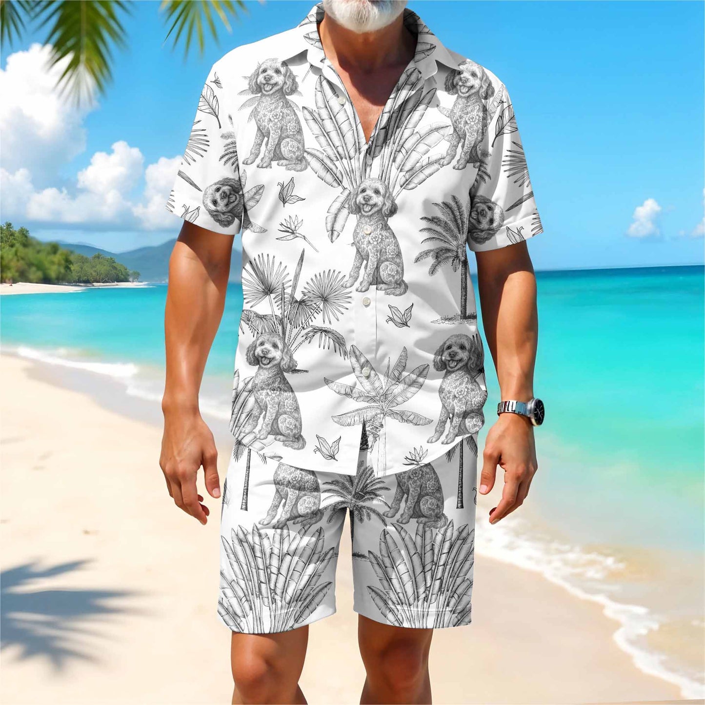 Embrace The Tropical Vibes With Dogs And Palms Beach Set