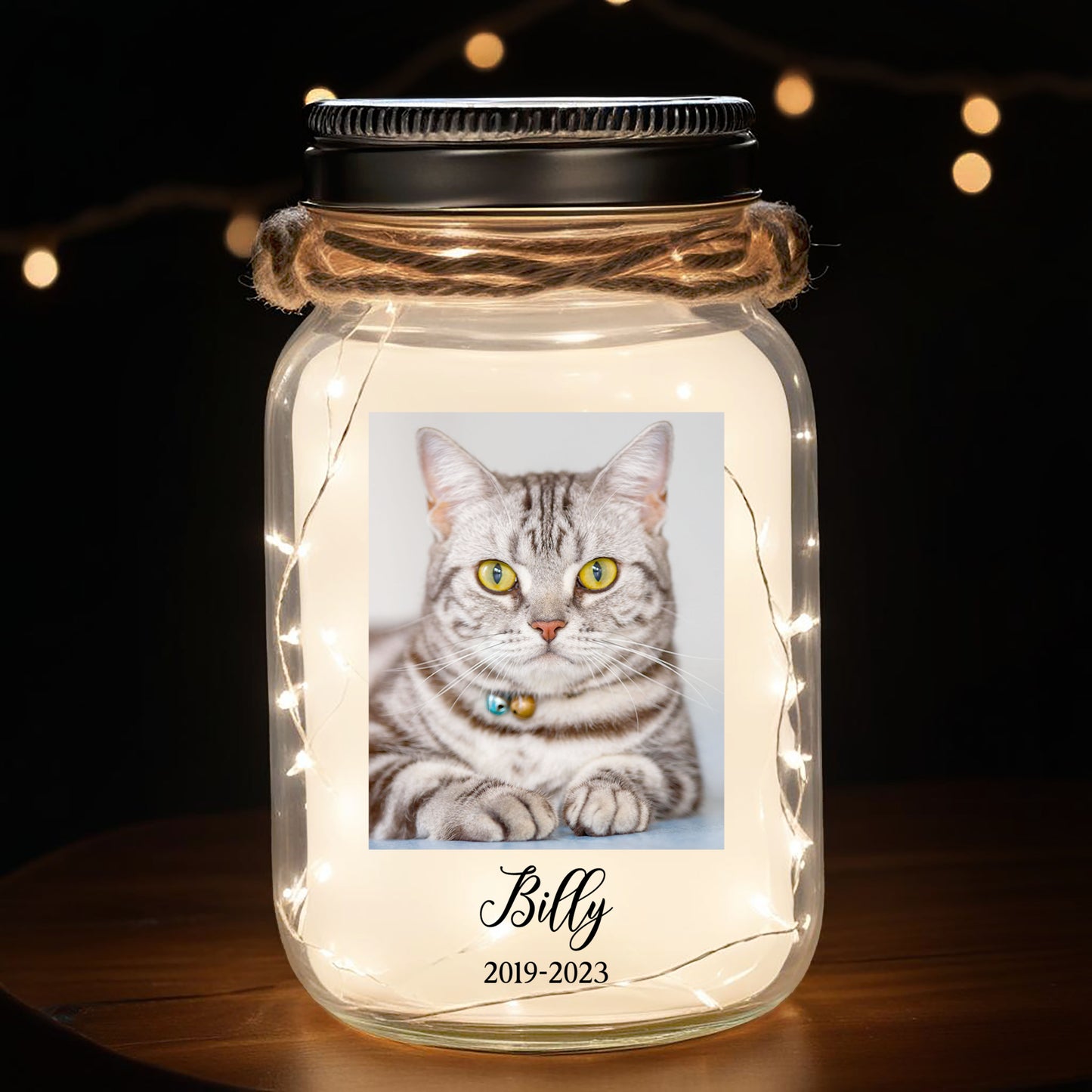 Los mejores amigos nunca se olvidan - Lámpara de tarro de cristal personalizada - PET015_JARL