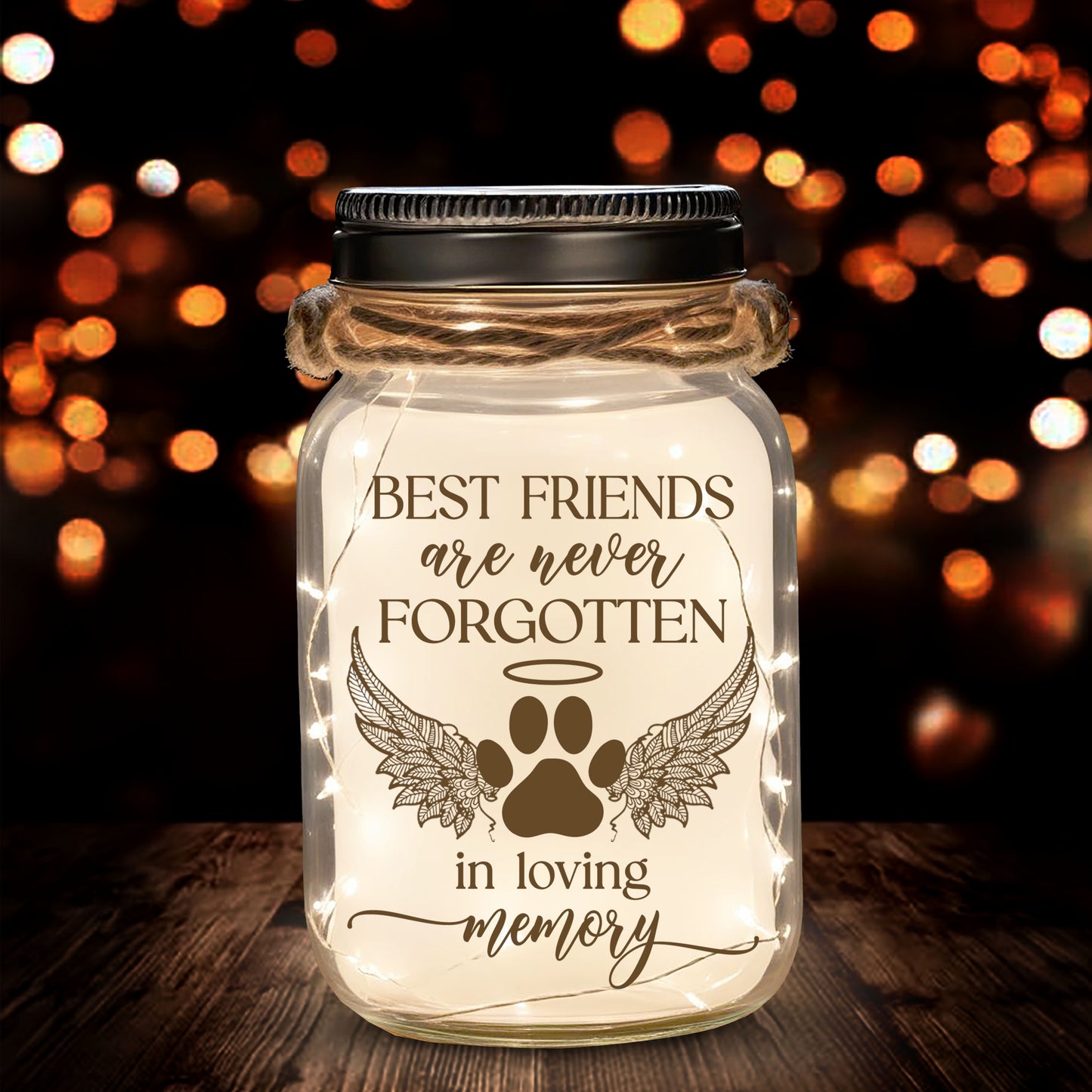 Best Friends Are Never Forgotten - Personalized Custom Mason Jar Light - PET015_JARL