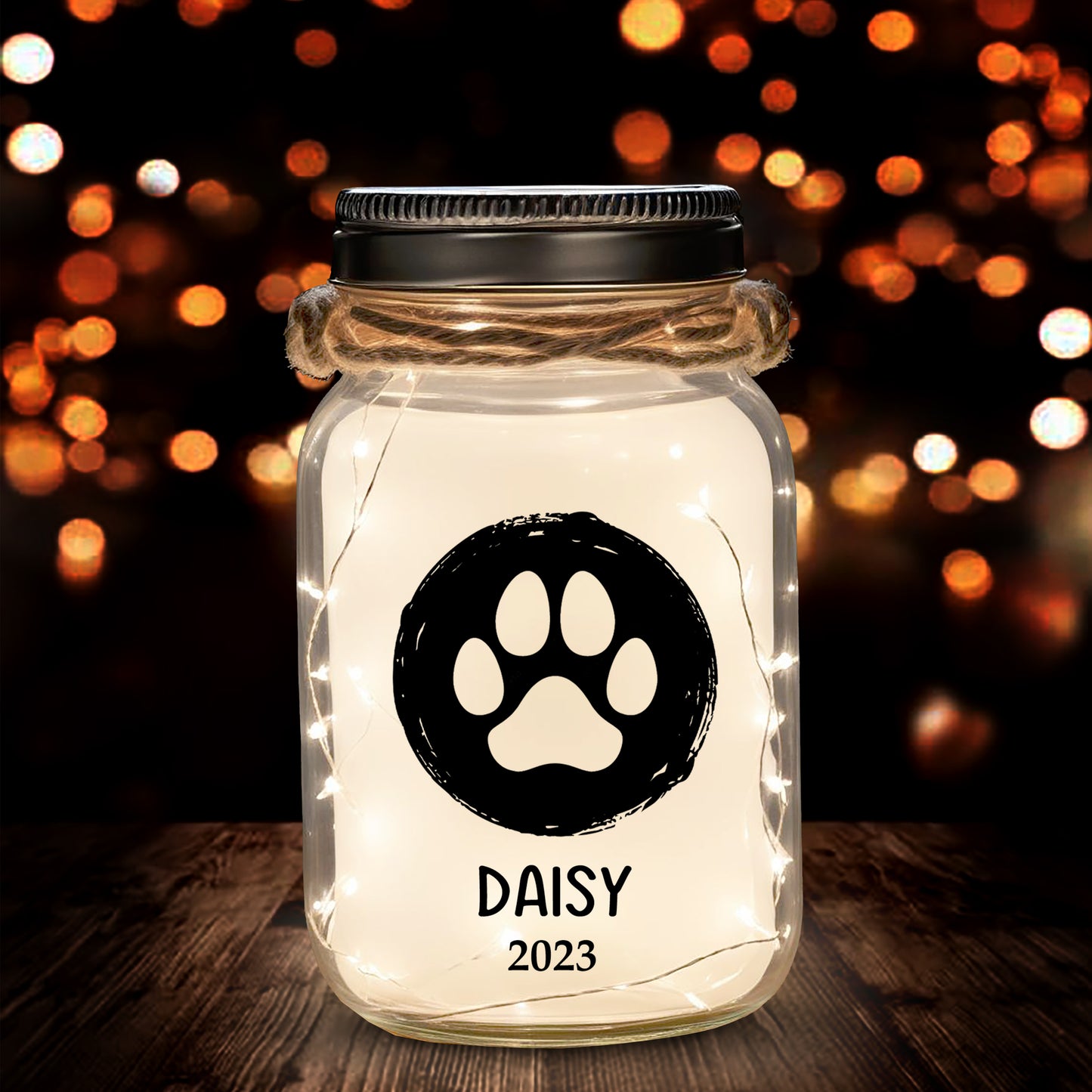 See The Light And Think Of Me - Personalized Custom Mason Jar Light - PET017_JARL