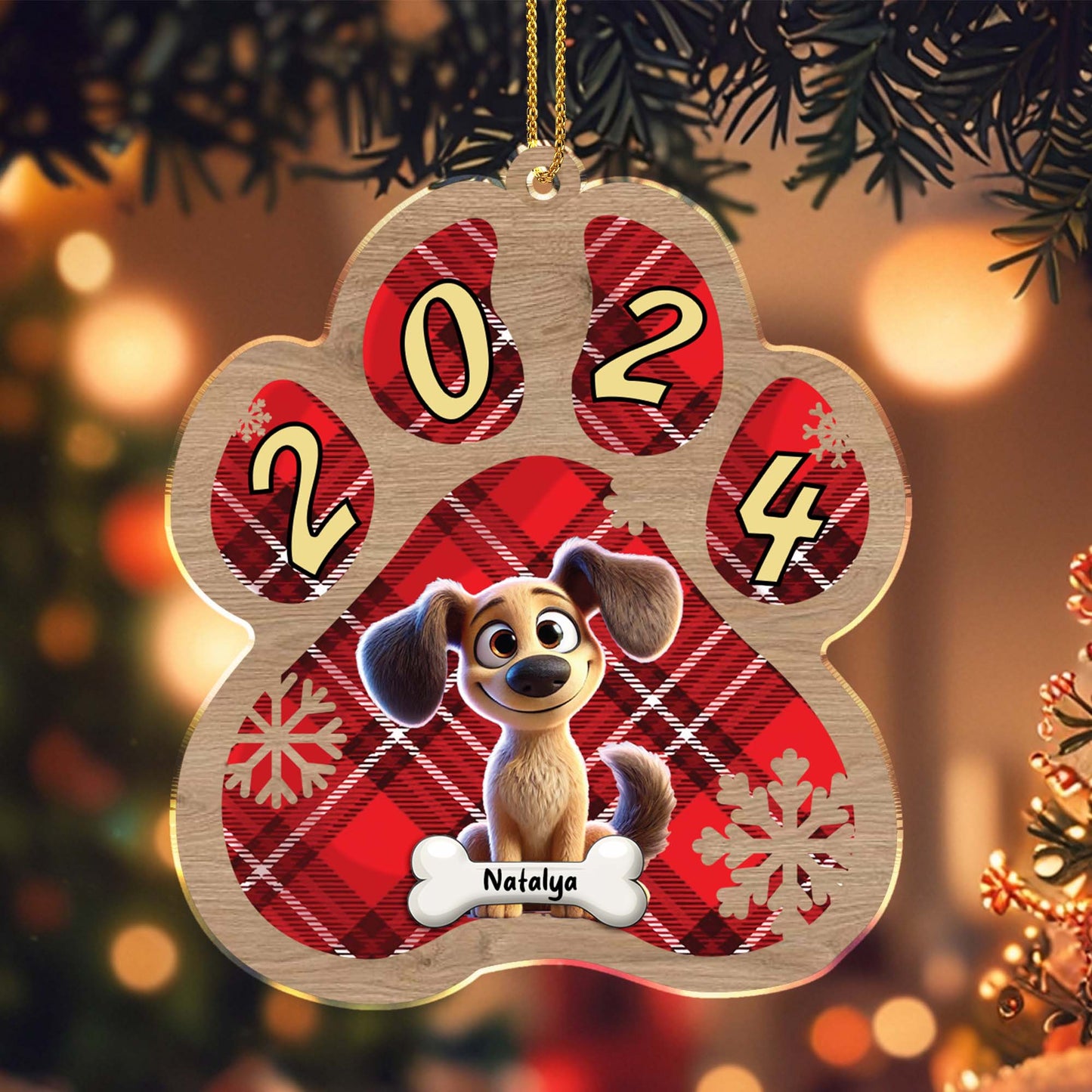 Paws And Love Light Up Every Christmas - Personalized Custom Acrylic Ornament, Christmas Gift - PET023_ACO