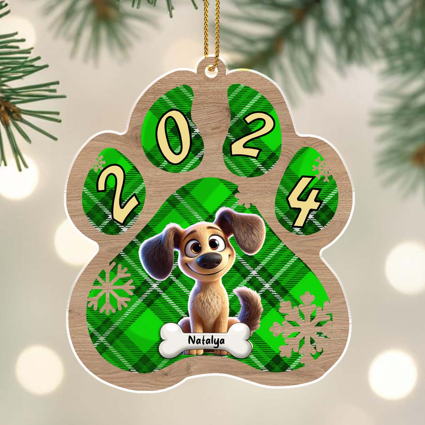 Paws And Love Light Up Every Christmas - Personalized Custom Acrylic Ornament, Christmas Gift - PET023_ACO