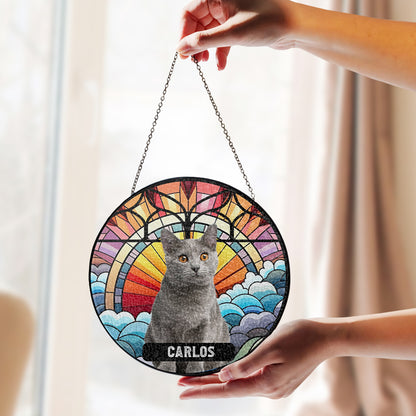 Serene Stained Glass Suncatcher With Artistic Design