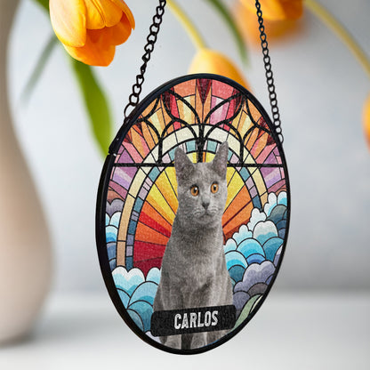 Serene Stained Glass Suncatcher With Artistic Design