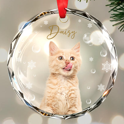 Cherish Every Moment Glass Ornament - Personalized Custom Circle Glass Ornament - PET025_CGOR