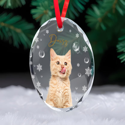 Cherish Every Moment Glass Ornament - Personalized Custom Circle Glass Ornament - PET025_CGOR