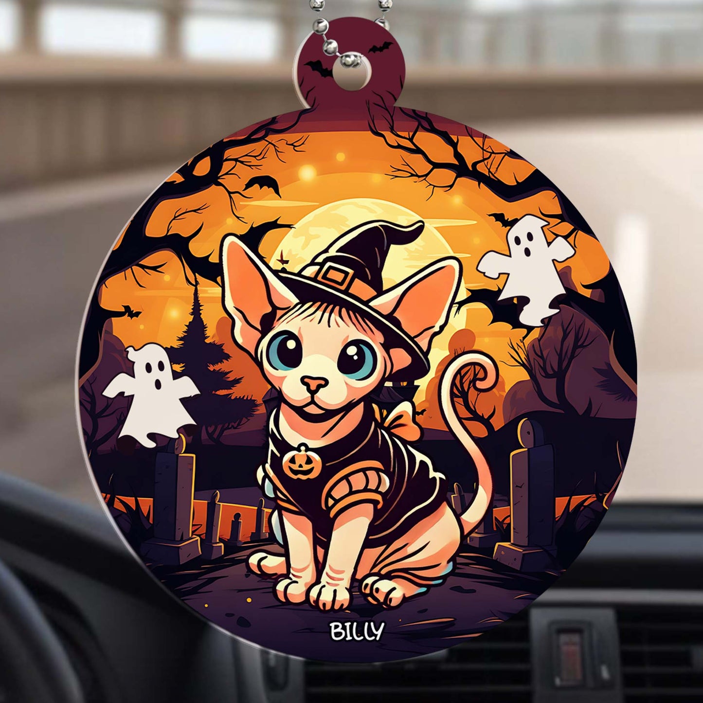 Spooky Sidekick By Your Side Acrylic Ornament - Personalized Custom Acrylic Ornament, Car Ornament - PET027_HGO