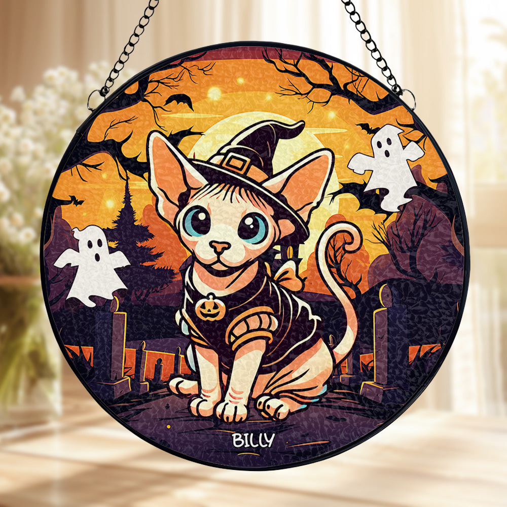 Have A Purr-fect Halloween Suncatcher - Personalized Custom Window Hanging Suncatcher - PET027_RSUN