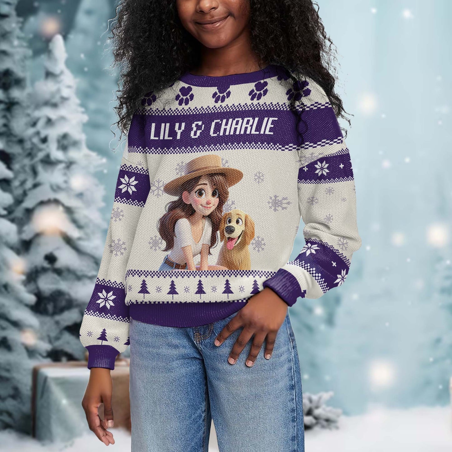 Celebrate The Joyful Bond Between You And Your Furry Friend - Personalized Custom Ugly Sweatshirt, Unisex Wool Jumper  - PET028_TWS