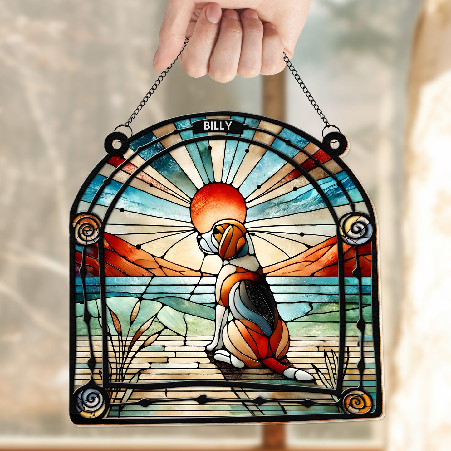 Cherish Every Sunset Stained Glass Suncatcher