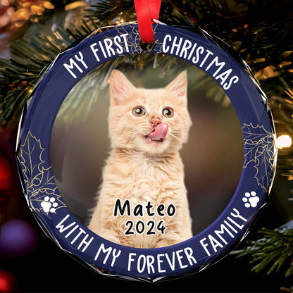 My First Christmas With My Forever Family Circle Ornament