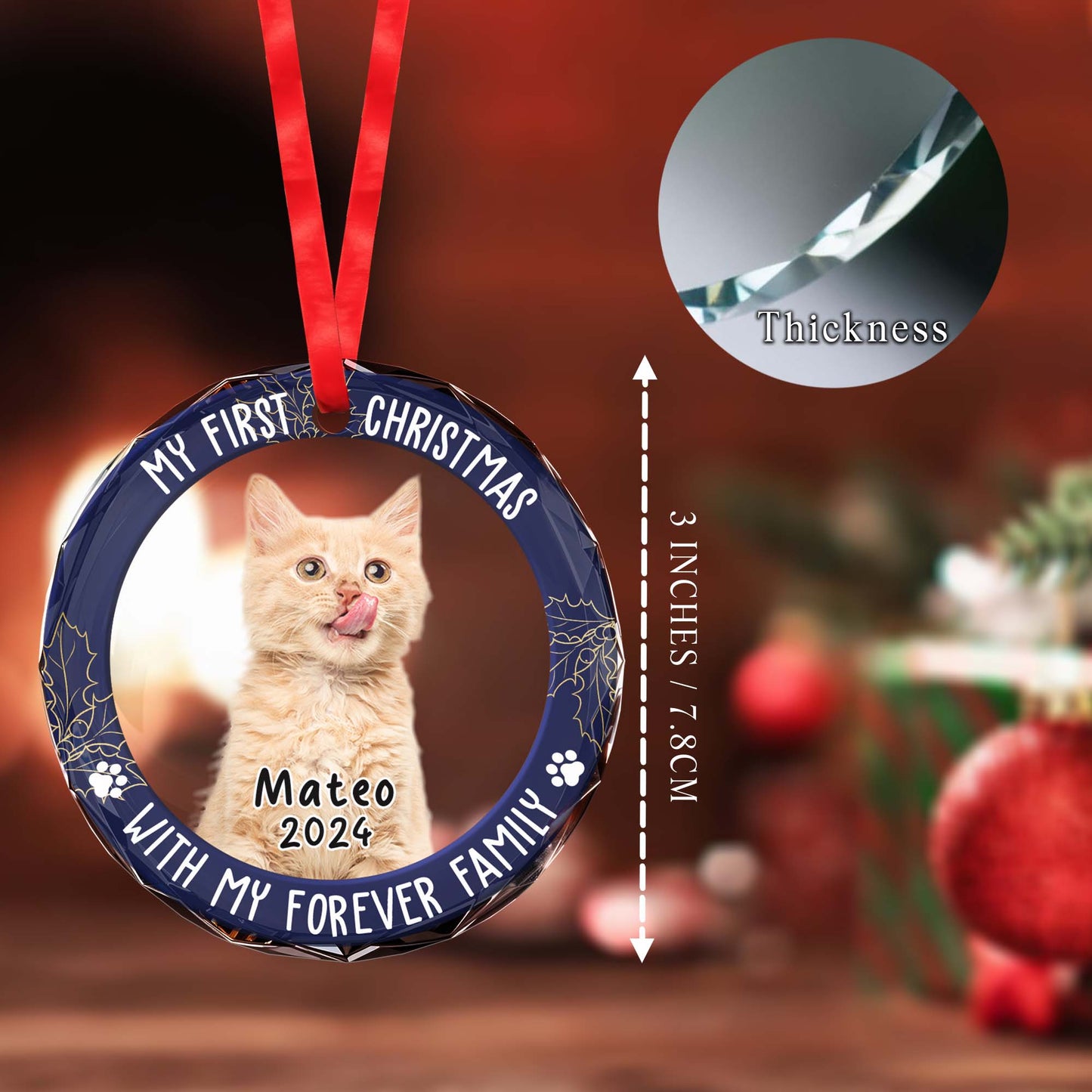 My First Christmas With My Forever Family Circle Ornament