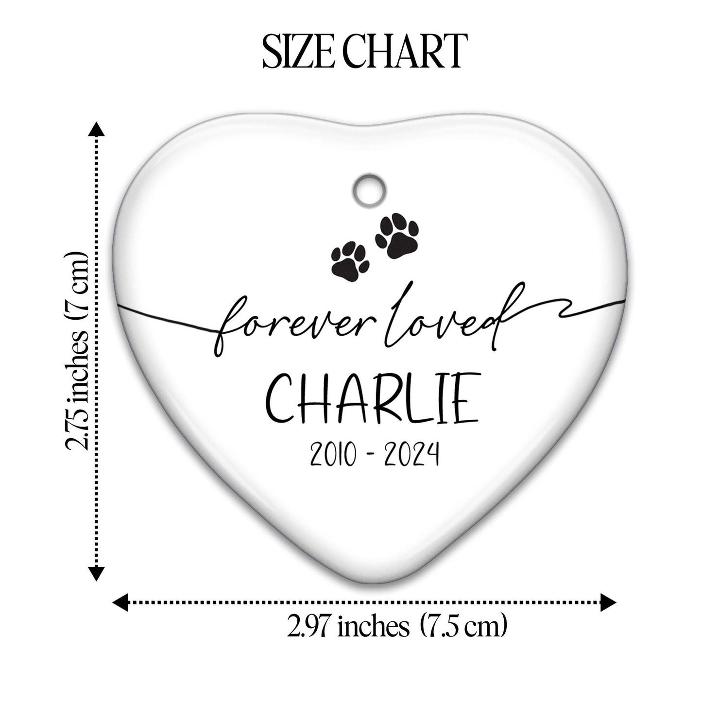 Forever Loved With Paw Prints Heart Ornament