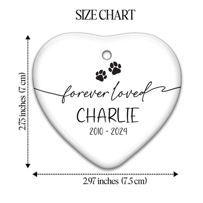 Forever Loved With Paw Prints Heart Ornament