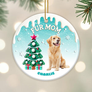 Fur Mom Love With Dog And Christmas Tree
