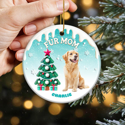 Fur Mom Love With Dog And Christmas Tree