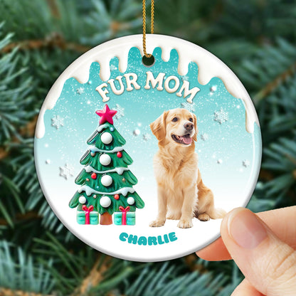 Fur Mom Love With Dog And Christmas Tree