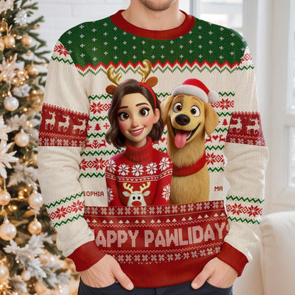 Happy Pawlidays Festive Reindeer Sweater