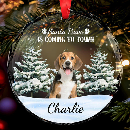 Santa Paws Is Coming To Town Christmas Dog Ornament