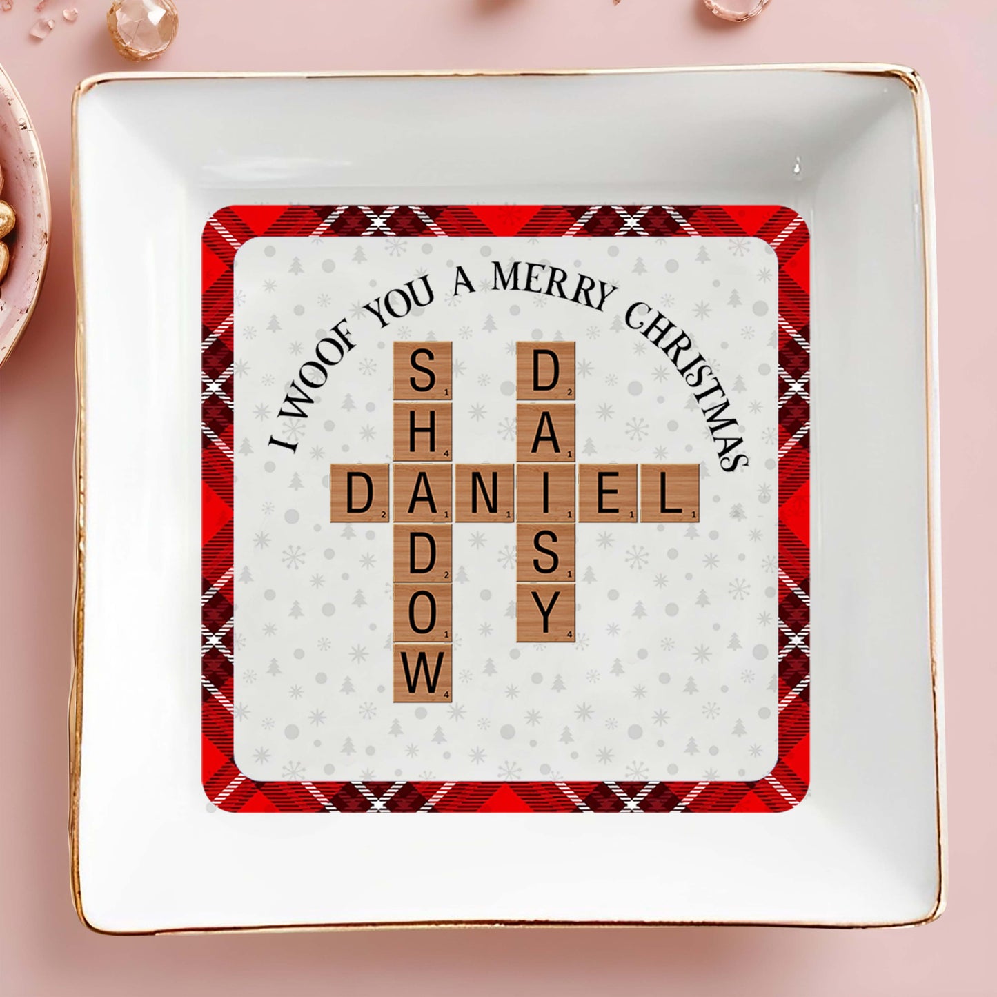 I Woof You A Merry Christmas With Festive Pet Name Tiles