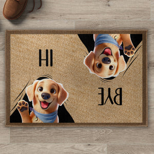 Hi Bye Cute Dogs Paw Prints Doormat