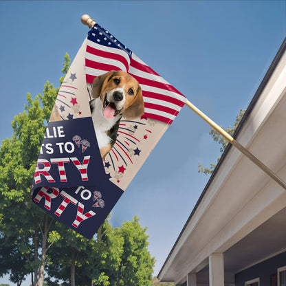 Charlie Wants To Party With American Flag And Paw Prints