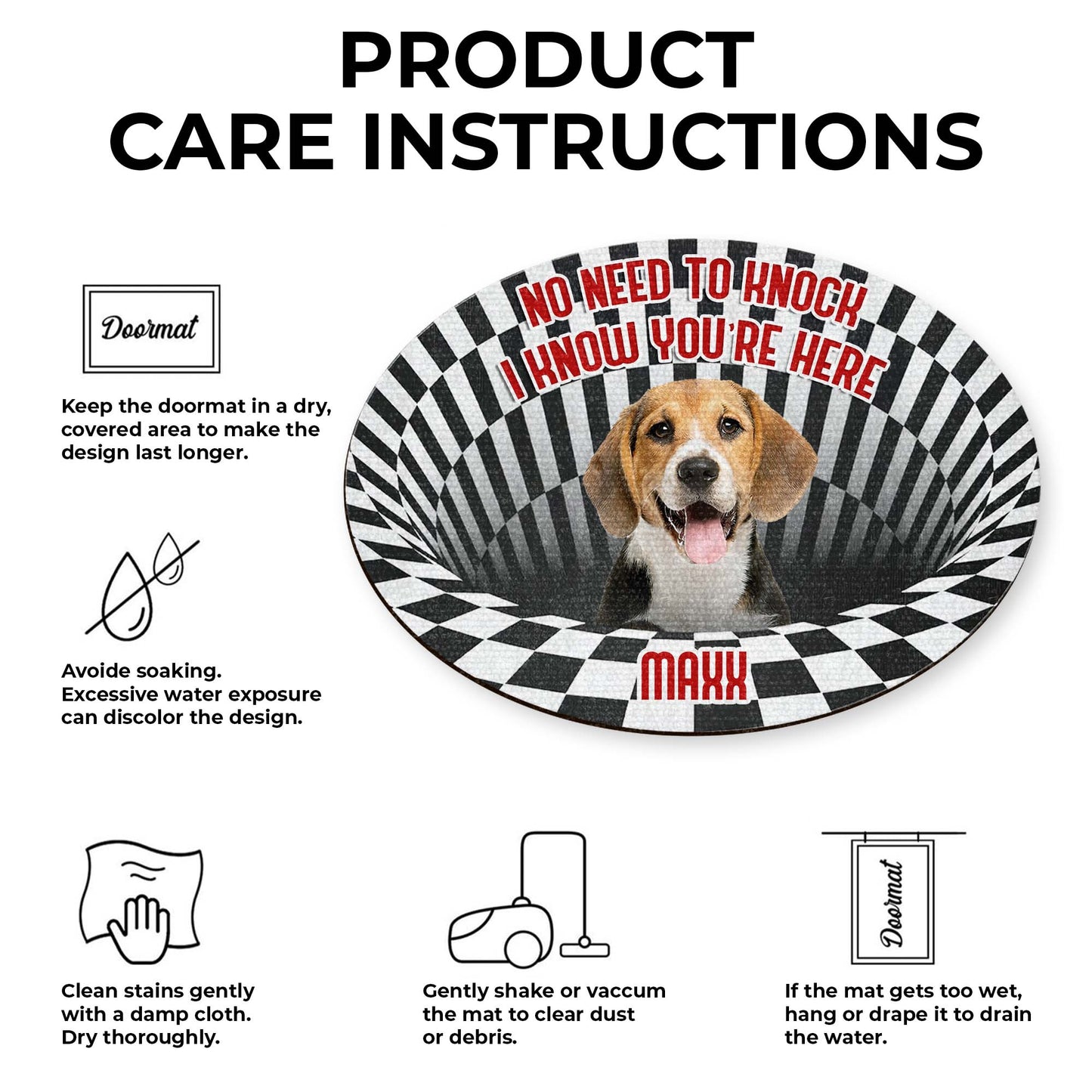 No Need To Knock I Know You're Here Dog Doormat